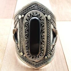 Black Stone Tribal Boho Cuff -Sparkle Jewelry Deals Store 056678f6a2edca77bc2cd51f56b56e90