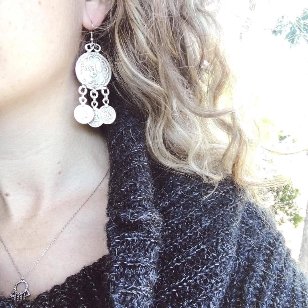 Anatolian Boho Earrings - "Turkish Coins" 2 Anatolian Boho Earrings - "Turkish Coins" - Image 2