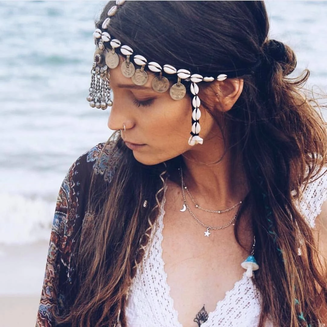 Cowrie Shell & Coins Headpiece 1 Cowrie Shell & Coins Headpiece