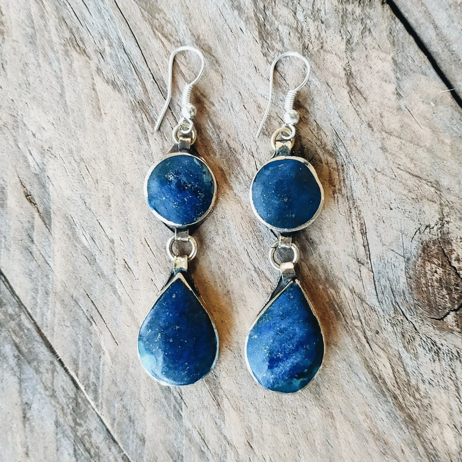 Tribal Lapis Stone Earrings 1 Tribal Lapis Stone Earrings