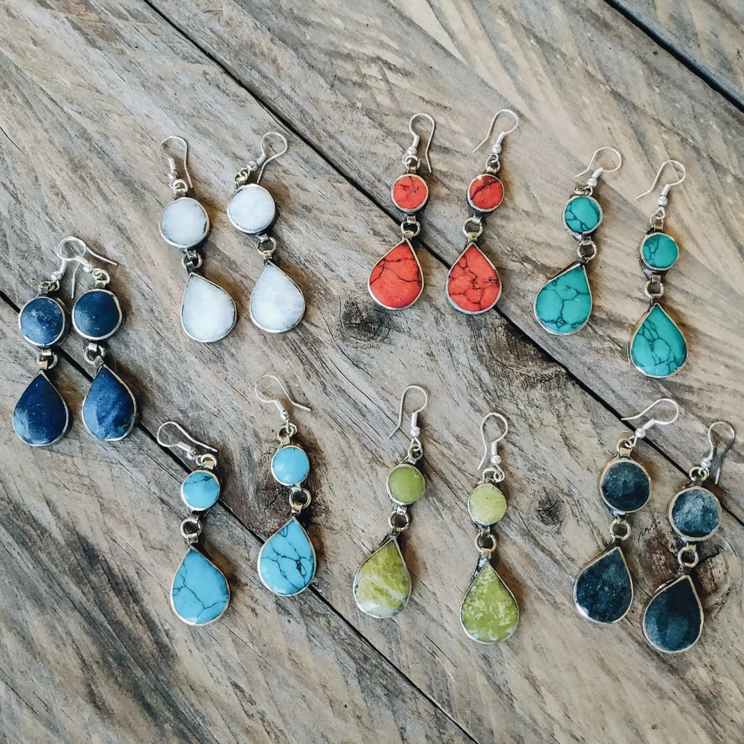 Tribal Lapis Stone Earrings 3 Tribal Lapis Stone Earrings - Image 3