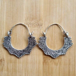 Silver Gypsy Tribal Hoop Earrings -Sparkle Jewelry Deals Store 20240107 134410