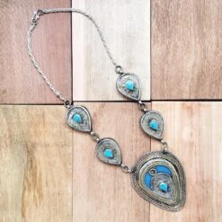 Chunky Tribal Pendant Boho Necklace - Turquoise 5 Chunky Tribal Pendant Boho Necklace - Turquoise -Sparkle Jewelry Deals Store 56cebc2caf06df1586002876c1eaa47d