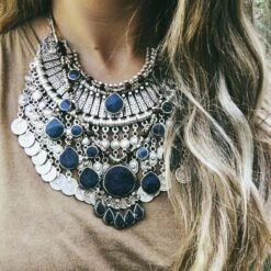 Two Tier Tribal Black Stone Boho Necklace -Sparkle Jewelry Deals Store 8db6d12bb98f0fedeb913cb0732b6ea8