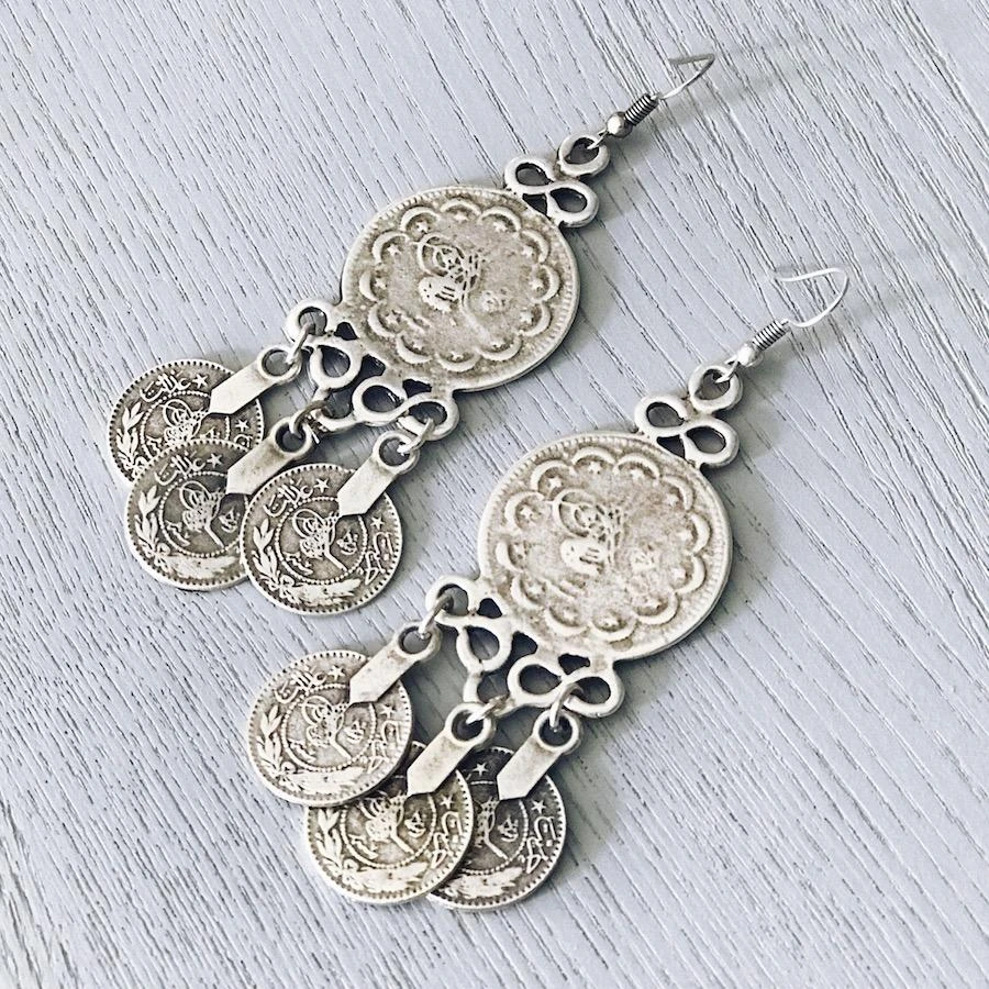 Anatolian Boho Earrings - "Turkish Coins" 1 Anatolian Boho Earrings - "Turkish Coins"