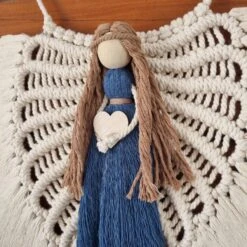Hand Knotted Angel Macrame Wall Hanging -Sparkle Jewelry Deals Store Angel macrame wall hanging3