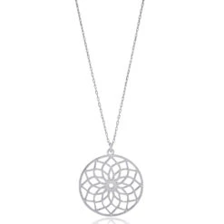 Delilah Flower Necklace - Handmade Turkish 925 Sterling Silver 5 Delilah Flower Necklace - Handmade Turkish 925 Sterling Silver -Sparkle Jewelry Deals Store DelilahFlowerNecklace HandmadeTurkish925StirlingSilver silver