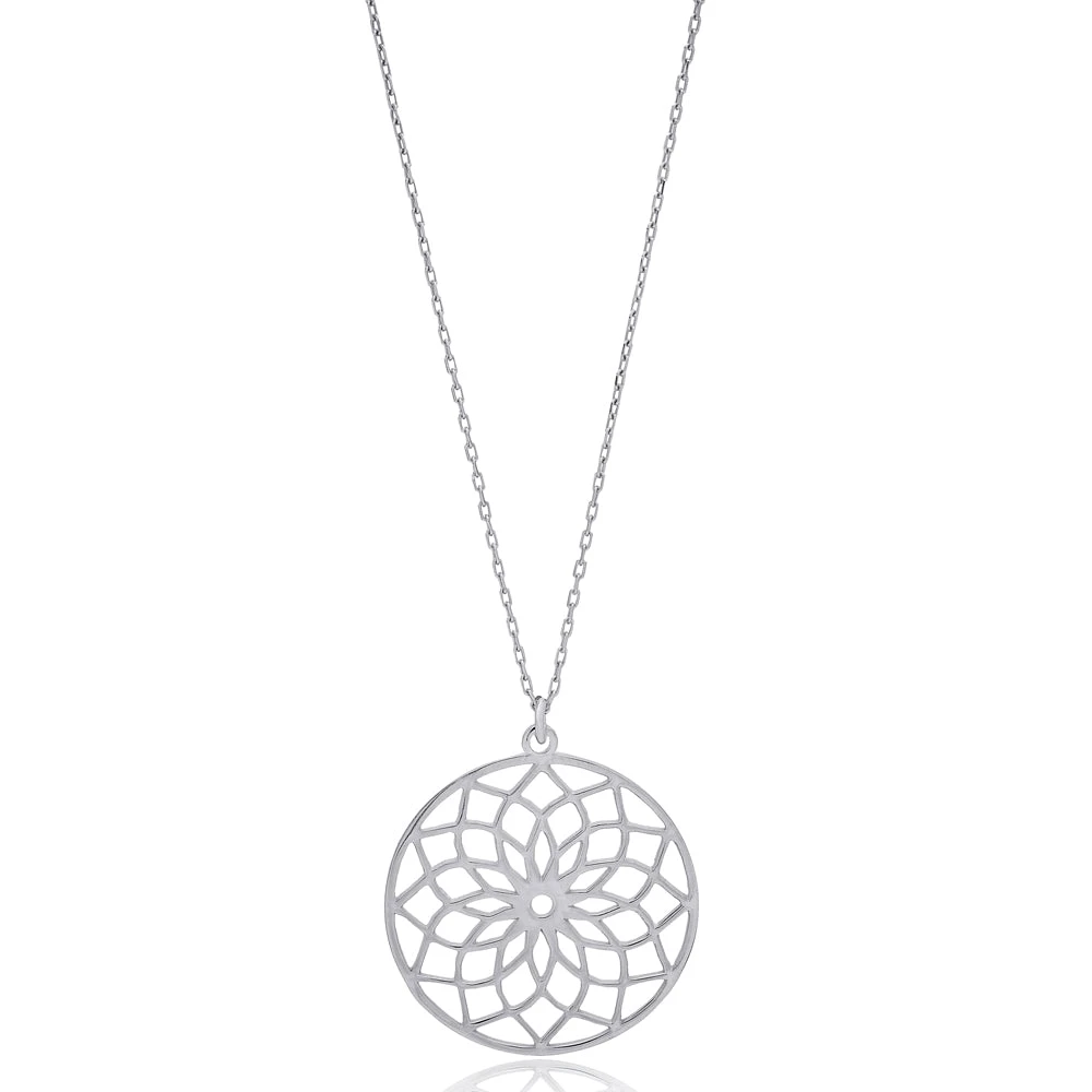 Delilah Flower Necklace - Handmade Turkish 925 Sterling Silver 3 Delilah Flower Necklace - Handmade Turkish 925 Sterling Silver - Image 3