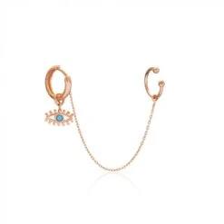 Evil Eye Cartilage Hoop Earring - Sterling Silver