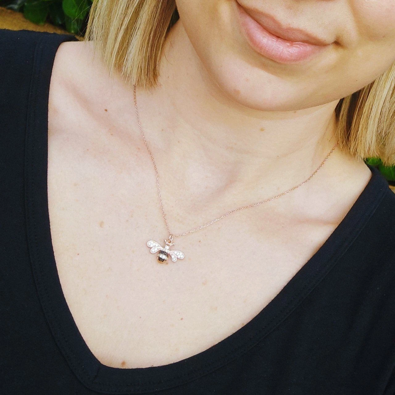 Honey Bee Pendant - Sterling Silver 2 Honey Bee Pendant - Sterling Silver - Image 2