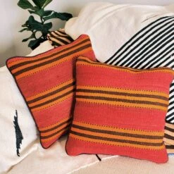 Handwoven Woollen Kilim Cushion Cover - Style 03 5 Handwoven Woollen Kilim Cushion Cover - Style 03 -Sparkle Jewelry Deals Store KilimCushionStripes