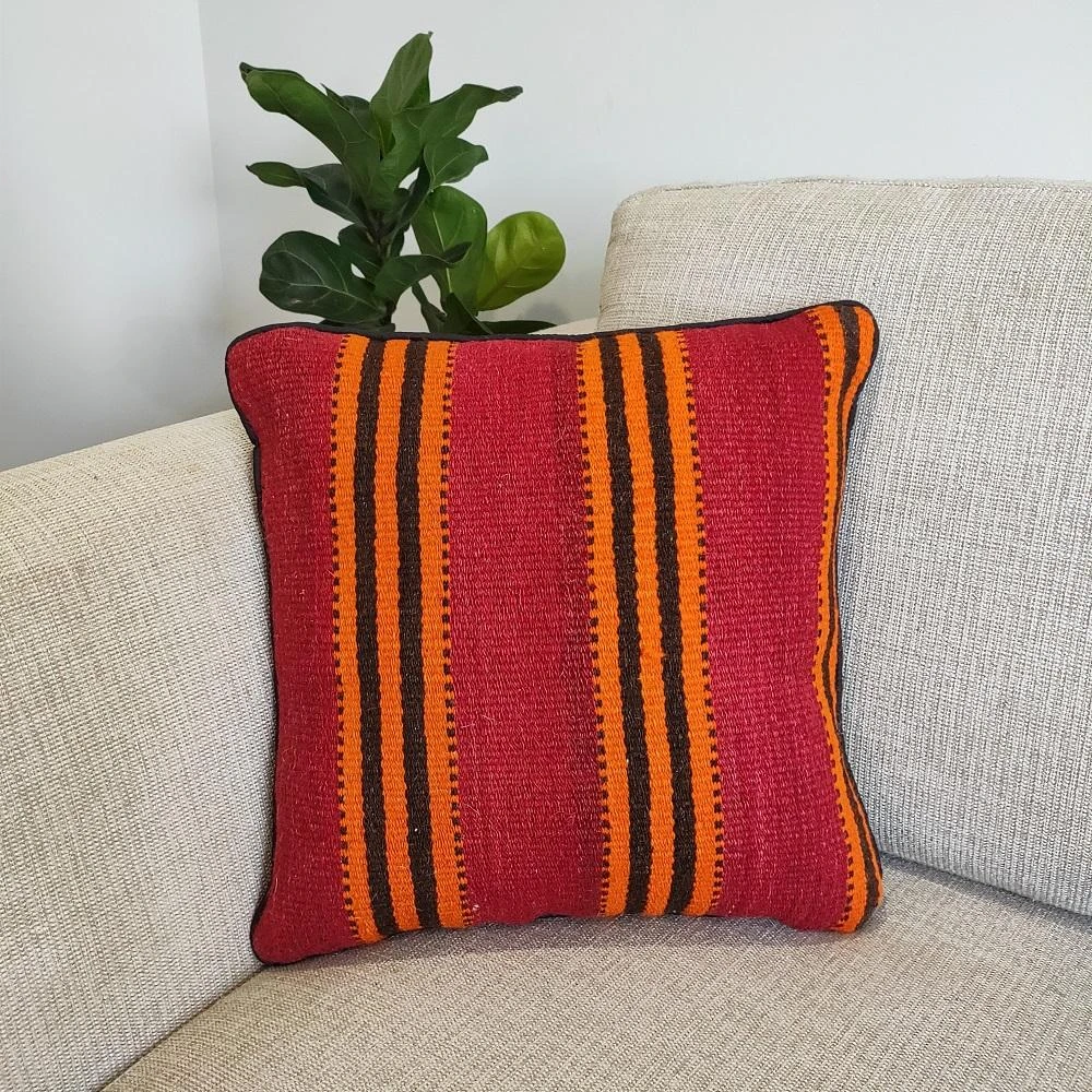 Handwoven Woollen Kilim Cushion Cover - Style 03 1 Handwoven Woollen Kilim Cushion Cover - Style 03