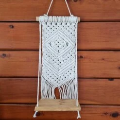 Hand Knotted Macrame Shelf