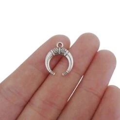 Tibetan Silver Ox Horn Crescent Moon Earrings -Sparkle Jewelry Deals Store Oxhornmoonearrings