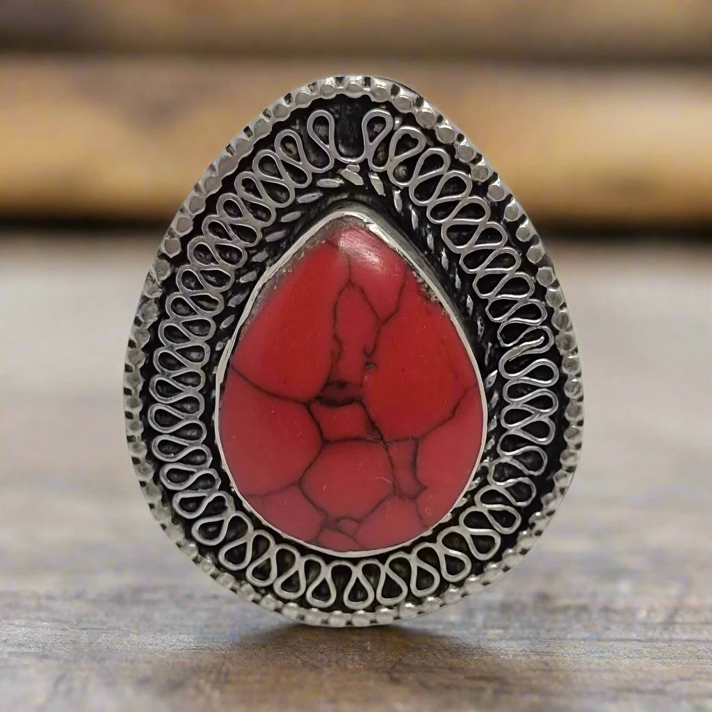 Red Stone Tribal Ring 1 Red Stone Tribal Ring