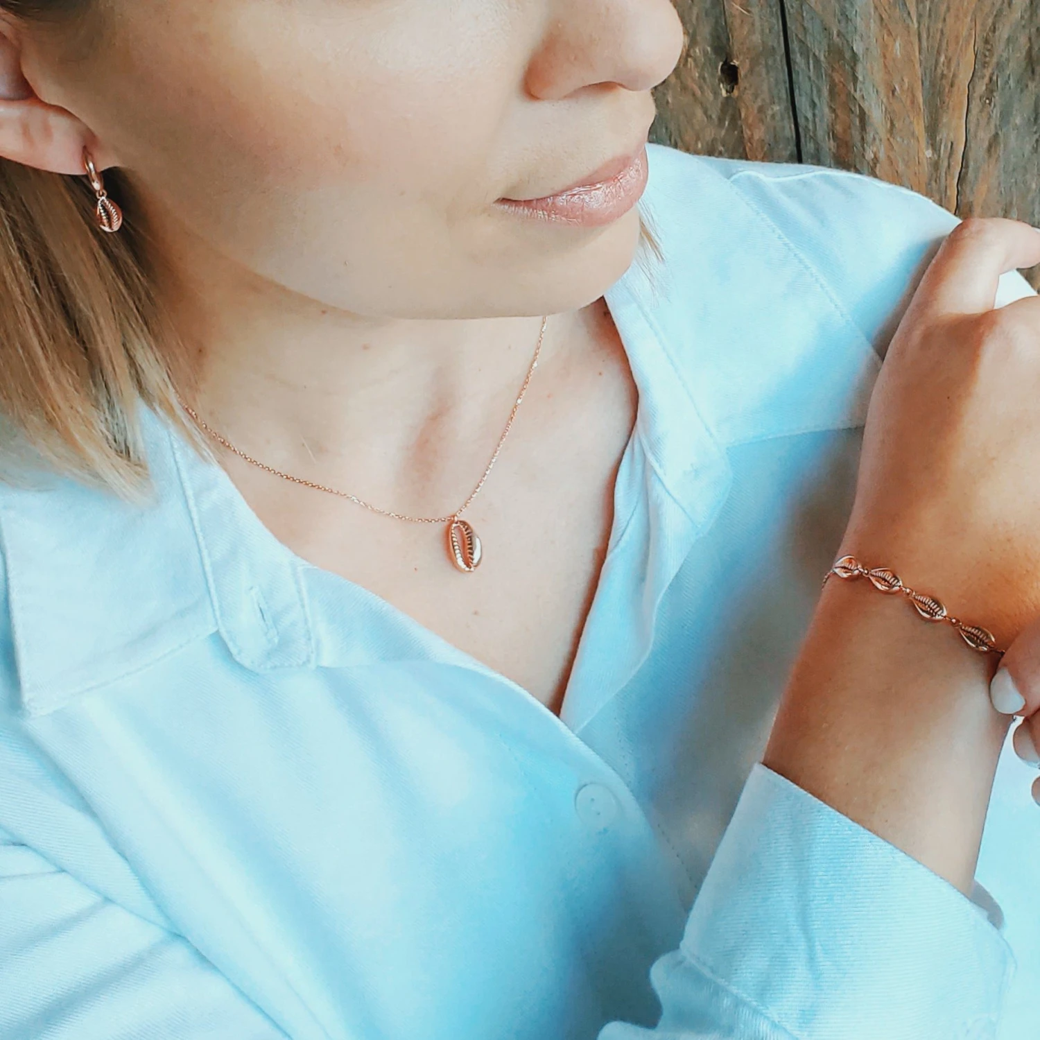 Cowrie Shell Pendant - Sterling Silver Gold Plated 1 Cowrie Shell Pendant - Sterling Silver Gold Plated