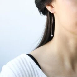 Sparkle Jewelry Deals Store -Sparkle Jewelry Deals Store RoseGoldThreadEarrings CubicZirconia Model