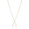 Rose Gold Wishbone Pendant - Sterling Silver
