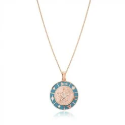 Rose Gold Zodiac Star Pendant - Sterling Silver