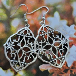 Boho Silver Floral Earrings - "Amie" Handcrafted Statement Jewellery
