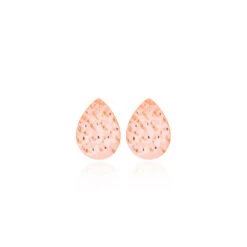 Sparkle Jewelry Deals Store -Sparkle Jewelry Deals Store TeardropHammeredEarring RoseGold