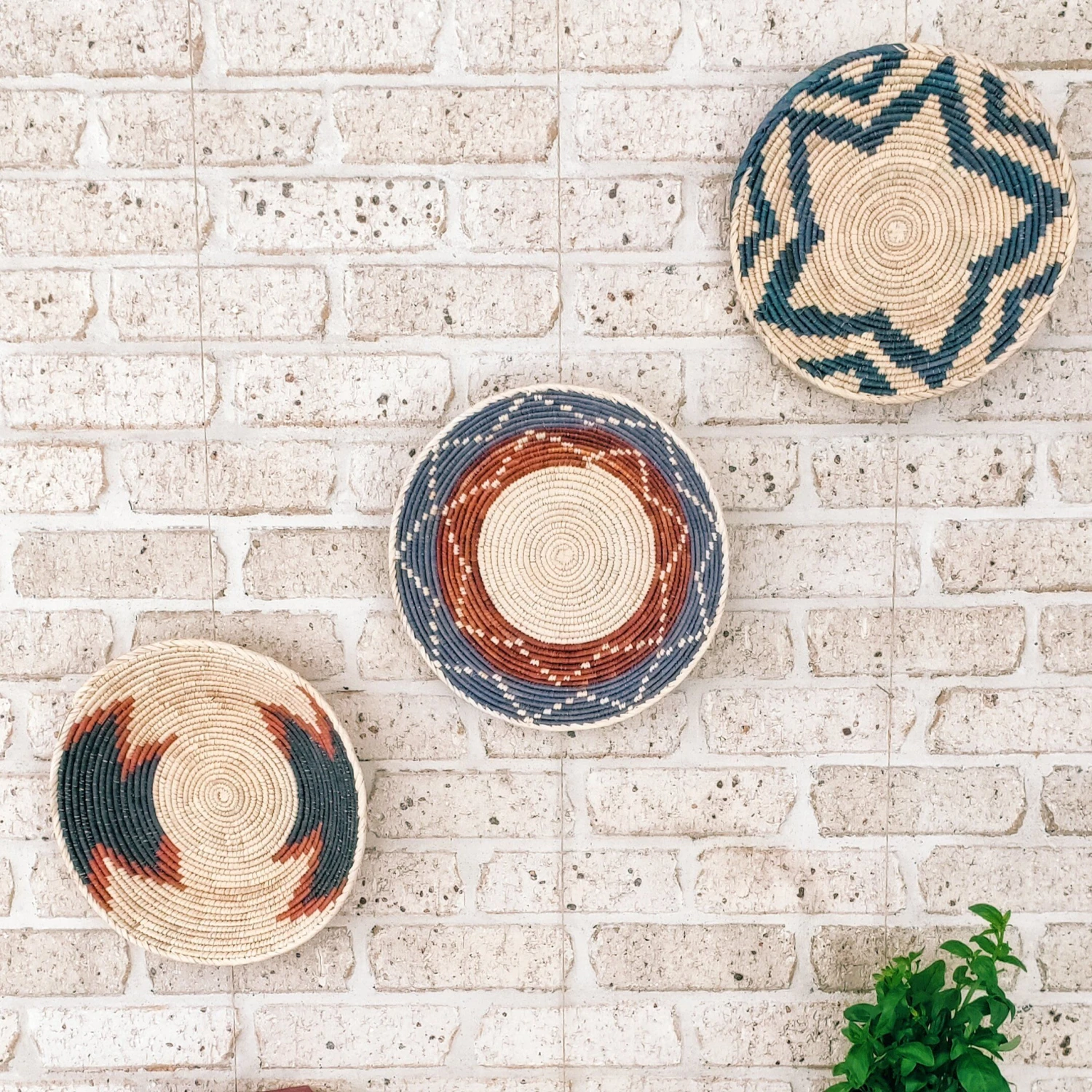 Handwoven Tribal Baskets - 3 Basket Bundle 1 Handwoven Tribal Baskets - 3 Basket Bundle