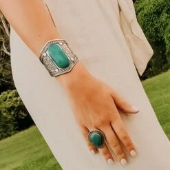 Green Stone Tribal Ring