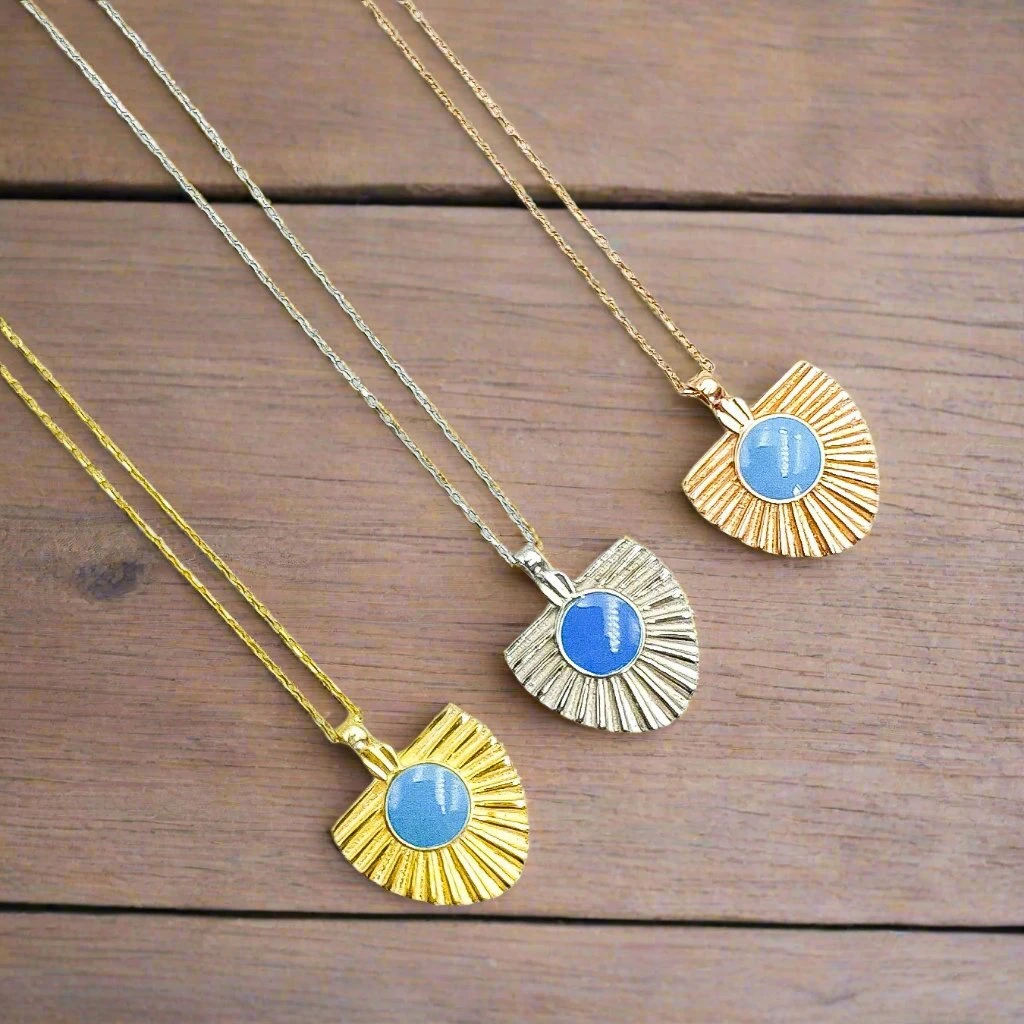 Turquoise Sterling Silver Sun Pendant 2 Turquoise Sterling Silver Sun Pendant - Image 2