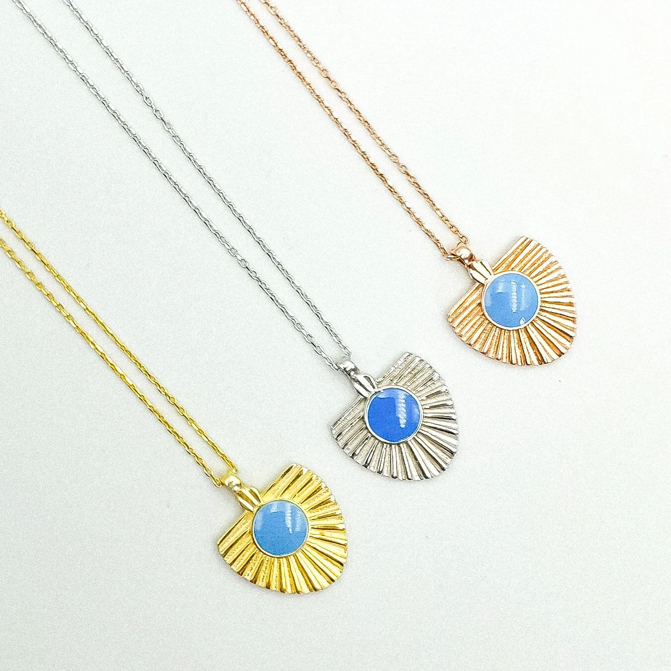 Turquoise Golden Sun Pendant - Sterling Silver 3 Turquoise Golden Sun Pendant - Sterling Silver - Image 3
