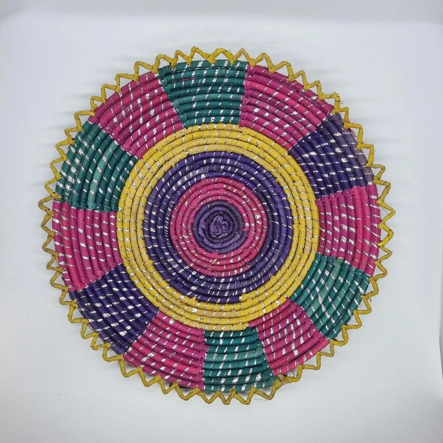 Vibrant Handwoven Tribal Basket (Small) 3 Vibrant Handwoven Tribal Basket (Small) - Image 3