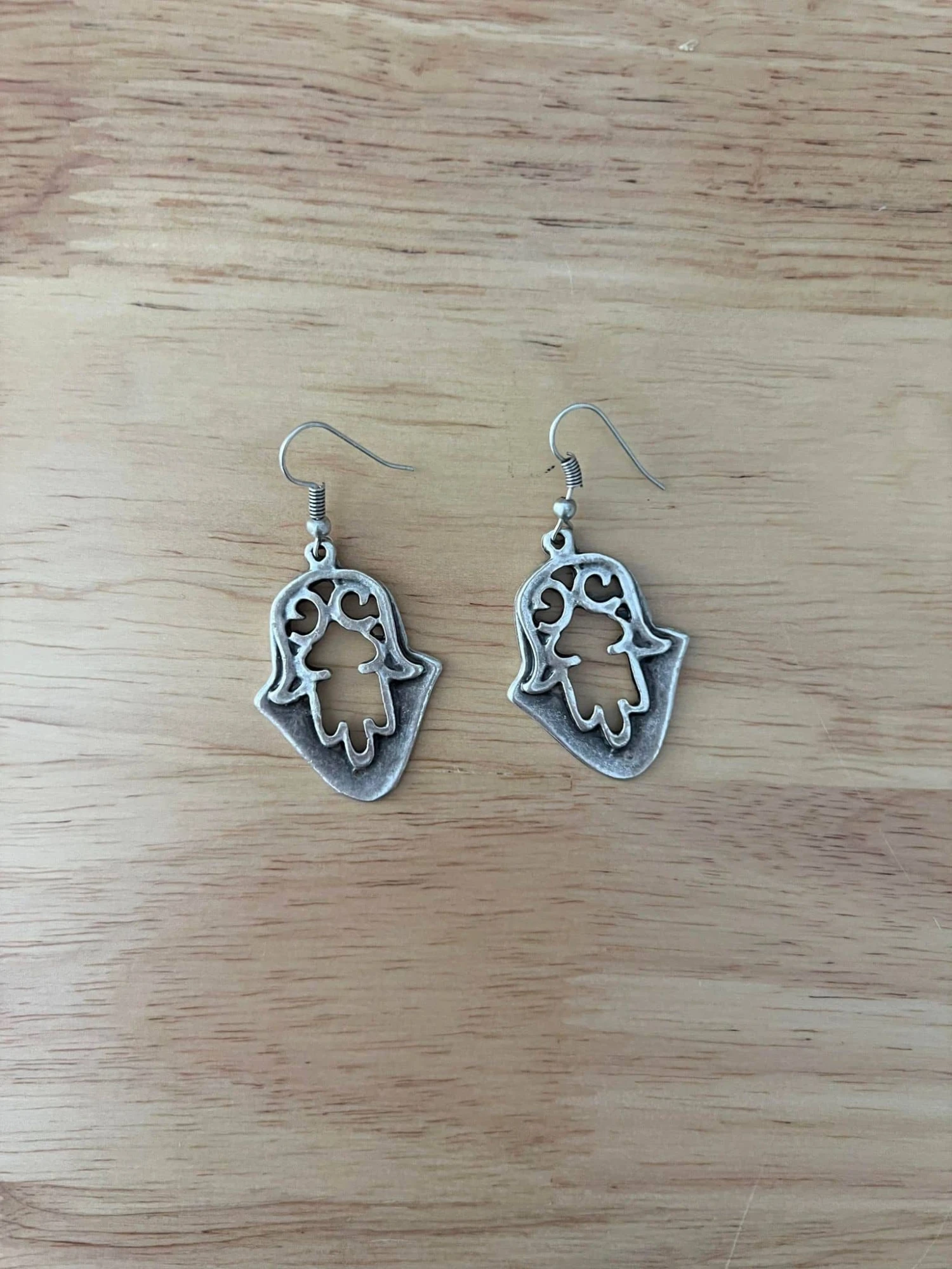 Anatolian Boho Earrings - "Hamsa Shield" 2 Anatolian Boho Earrings - "Hamsa Shield" - Image 2