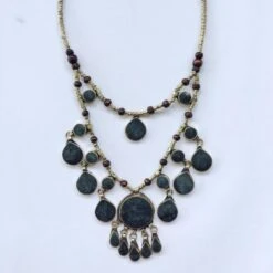 Two Tier Tribal Black Stone Boho Necklace -Sparkle Jewelry Deals Store d7890a20cb6a55fe6063985e9a76dd8f