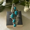 Turquoise Stone Vintage Feather Ring