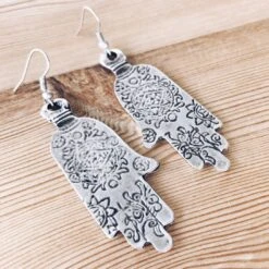 Anatolian Boho Earrings - "Ornate Hamsa"