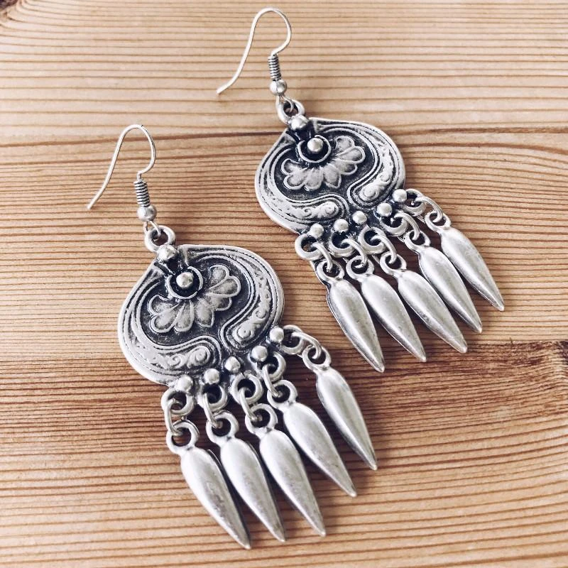 Anatolian Boho Earrings - "Eternal Bloom" 2 Anatolian Boho Earrings - "Eternal Bloom" - Image 2